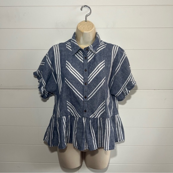 Maeve by Anthropologie Allison Flounced Buttondown - Picture 4 of 11